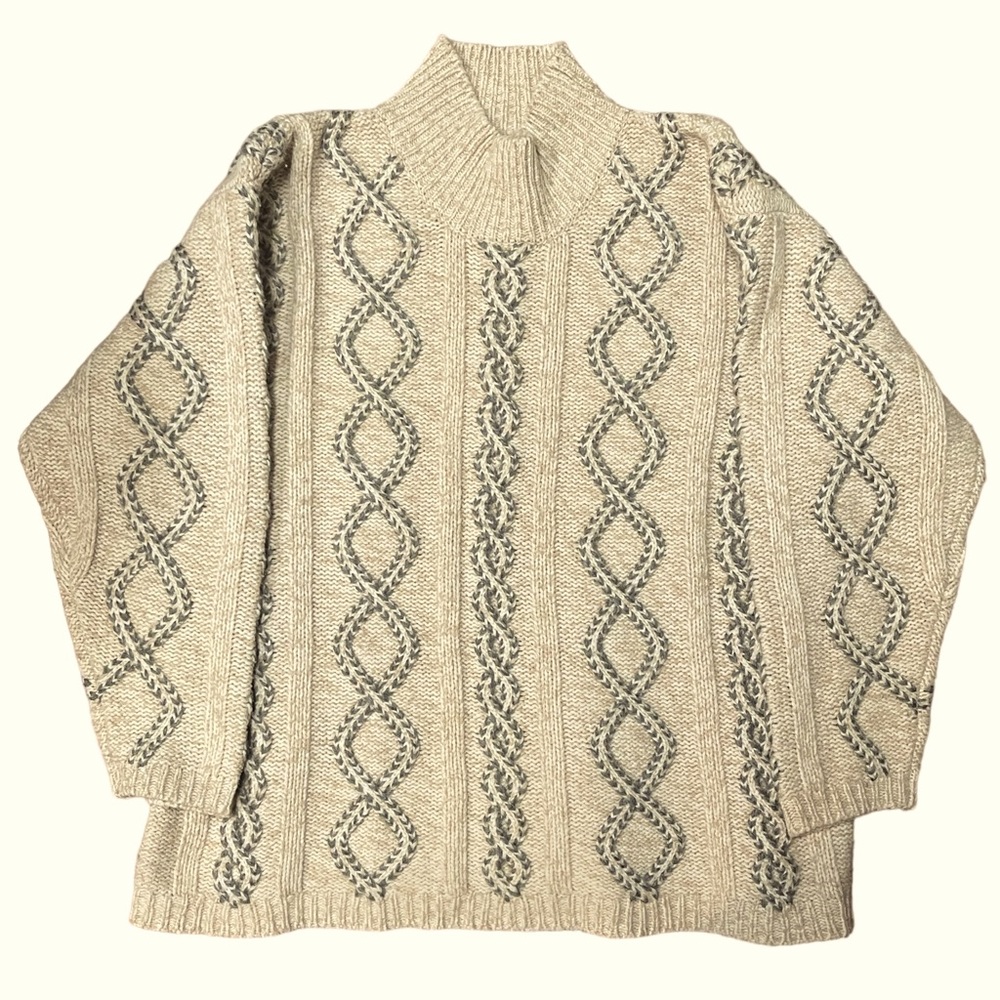 Vintage 90’s Eddie Bauer Legends Wool Blend‎ Cable Knit Sweater Women’s Size XL